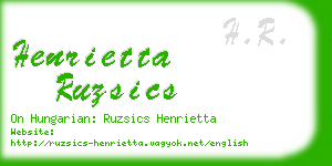 henrietta ruzsics business card